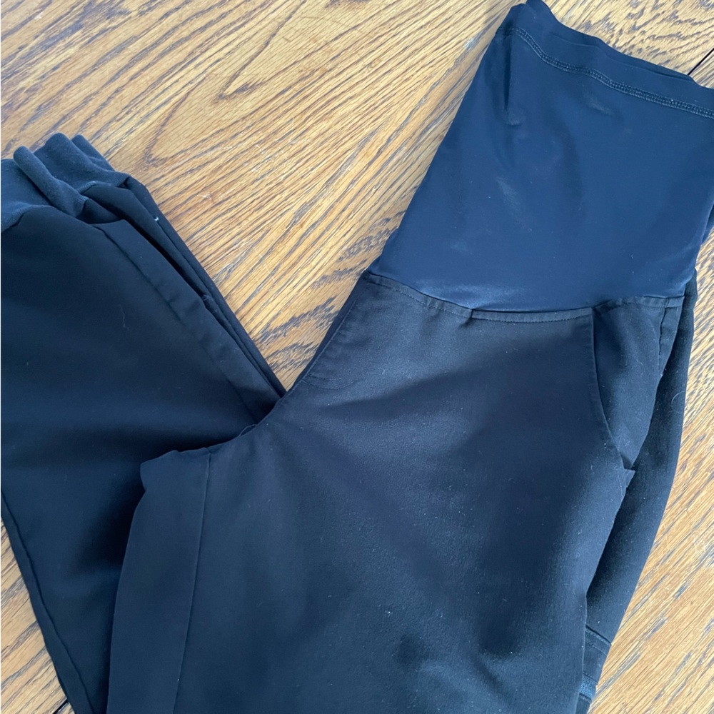 Figs maternity scrub pants joggers black size Large